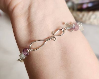 Alternate image for Rainbow Fluorite Sterling Silver Bracelet
