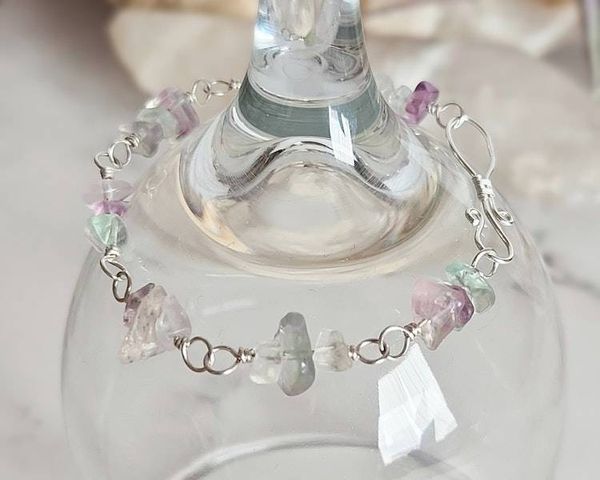 Alternate image for Rainbow Fluorite Sterling Silver Bracelet