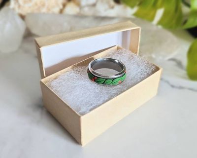 Alternate image for Christmas Berry Polymer Clay and Stainless Steel Ring