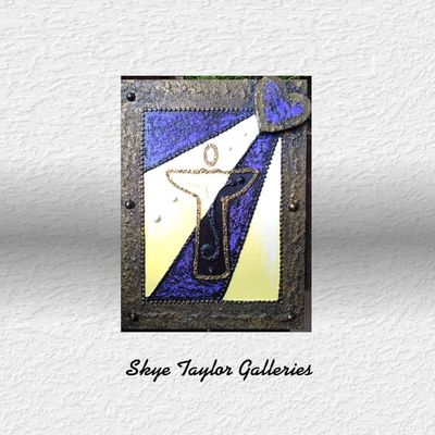 Primary image for Angel Heart No. 5 - Original 3D Textured Painting on Wood Cradle with Integrated Dimensional Frame - 8 x 11 x 3/4 - Multi-Layer Raised Swirls and Heart - Unframed - Free Shipping
