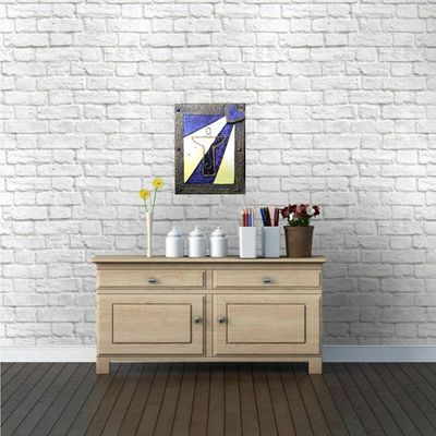 Alternate image for Angel Heart No. 5 - Original 3D Textured Painting on Wood Cradle with Integrated Dimensional Frame - 8 x 11 x 3/4 - Multi-Layer Raised Swirls and Heart - Unframed - Free Shipping