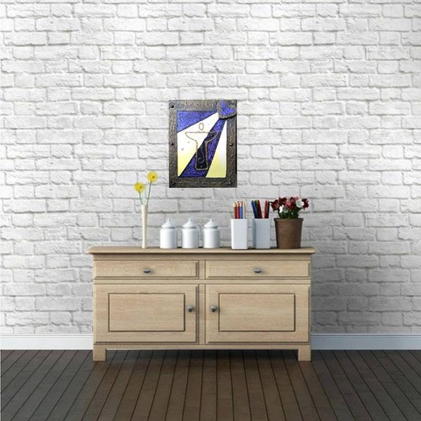 Alternate image for Angel Heart No. 5 - Original 3D Textured Painting on Wood Cradle with Integrated Dimensional Frame - 8 x 11 x 3/4 - Multi-Layer Raised Swirls and Heart - Unframed - Free Shipping