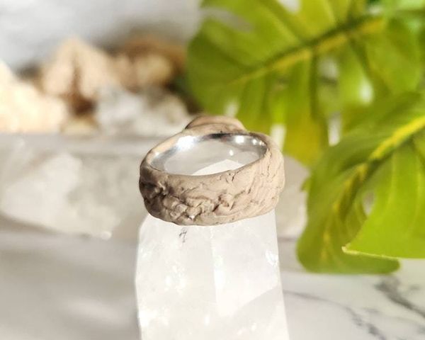 Alternate image for Tanzanite Polymer Clay and Stainless Steel Ring