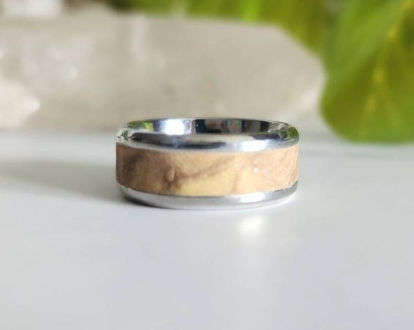 Alternate image for Polymer Clay Sandstone Glow in the Dark Stainless Steel Ring