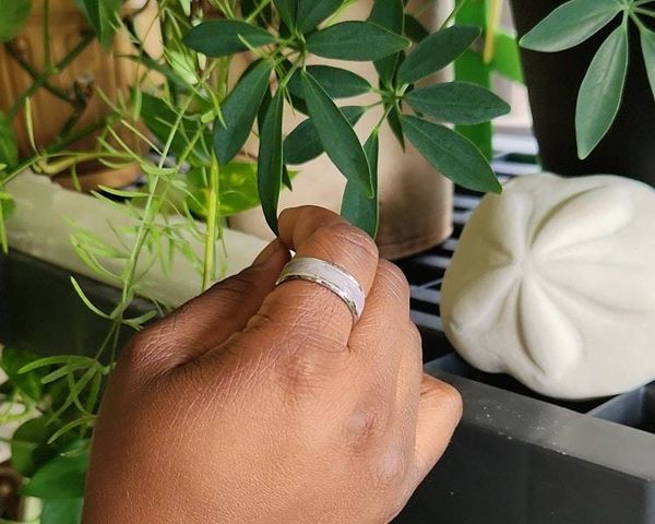 Alternate image for Northern Lights Glow in the Dark Polymer Clay and Stainless Steel Ring