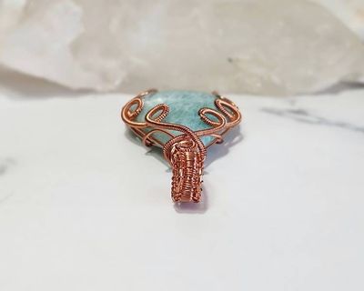 Alternate image for Amazonite Copper Wire Wrapped Pendant