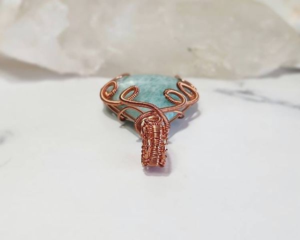 Alternate image for Amazonite Copper Wire Wrapped Pendant