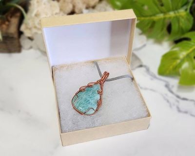 Alternate image for Amazonite Copper Wire Wrapped Pendant
