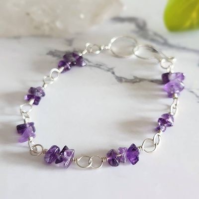 Alternate image for Amethyst Sterling Silver Bracelet