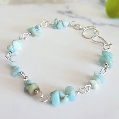 Alternate image for Sterling Silver Amazonite Gemstone Bracelet