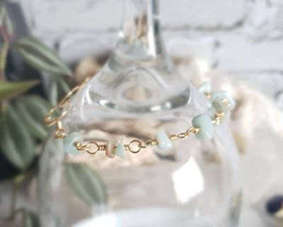 Alternate image for Amazonite Gold Colored Sterling Bracelet