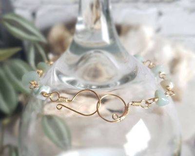 Alternate image for Amazonite Gold Colored Sterling Bracelet