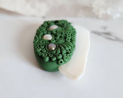 Alternate image for White Shell and Freshwater Pearl Polymer Clay Pendant