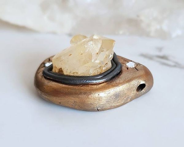 Alternate image for Quartz Crystal Cluster Polymer Clay Pendant