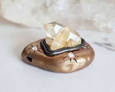 Alternate image for Quartz Crystal Cluster Polymer Clay Pendant