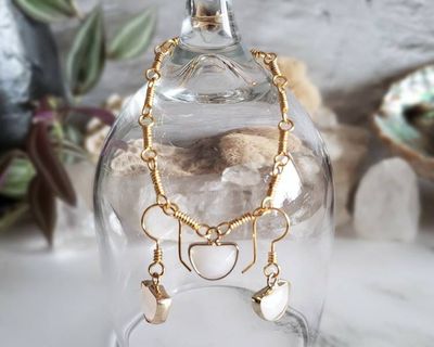 Alternate image for Milk Quartz Gold-Colored Sterling Silver Jewelry Set