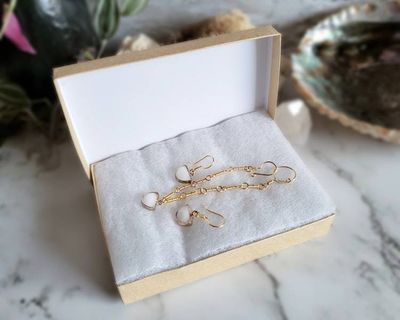 Alternate image for Milk Quartz Gold-Colored Sterling Silver Jewelry Set
