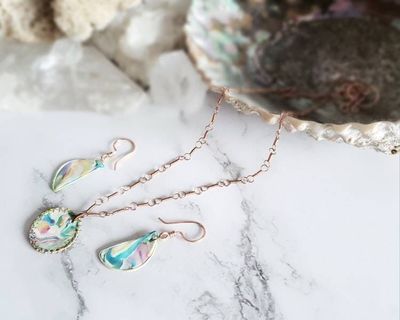 Alternate image for Polymer Clay and Copper Wire Wrapped Jewelry Set
