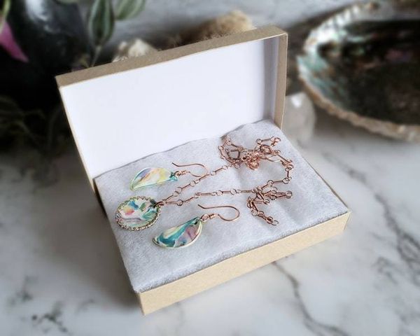 Alternate image for Polymer Clay and Copper Wire Wrapped Jewelry Set