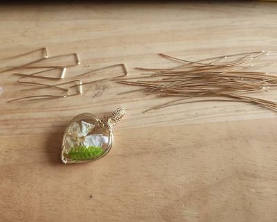 Alternate image for Phlox & Fern Gold-colored Sterling Silver Wire Wrapped Necklace