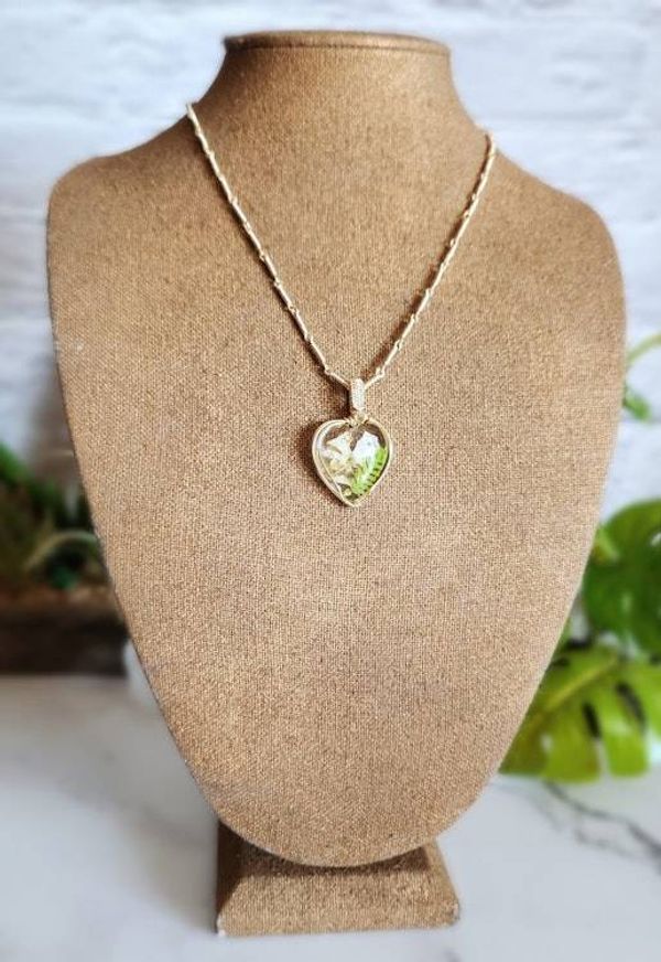 Alternate image for Phlox & Fern Gold-colored Sterling Silver Wire Wrapped Necklace