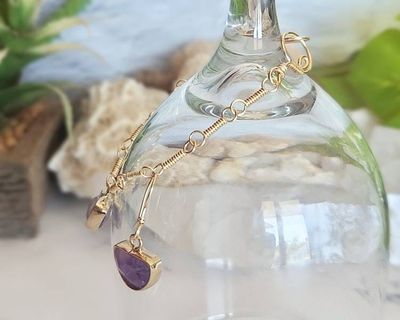 Alternate image for Amethyst Gold-Colored Sterling Silver Jewelry Set