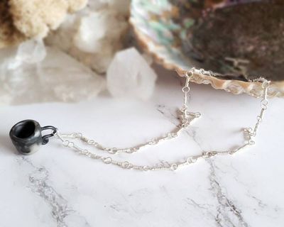 Alternate image for Polymer Clay Teacup Sterling Silver Necklace