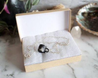 Alternate image for Polymer Clay Teacup Sterling Silver Necklace