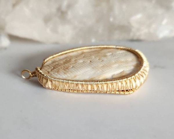 Alternate image for Reversible Wire Wrapped Shell Pendant