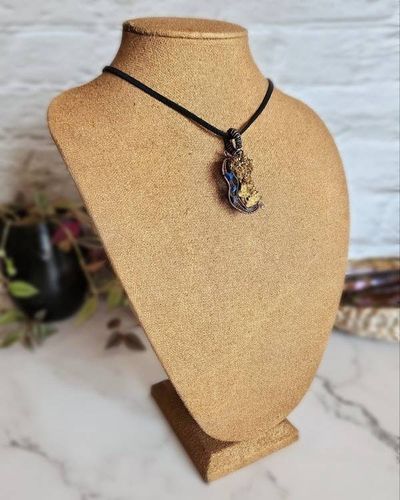 Alternate image for Titanium Quartz and Lapis Lazuli Copper Guitar Pendant