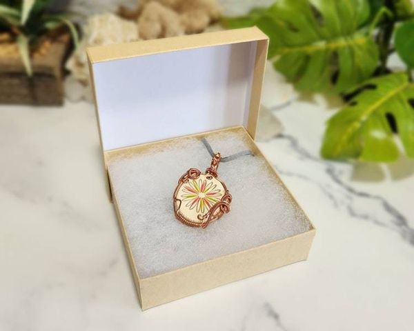 Alternate image for Copper Wire Wrapped Pottery Pendant