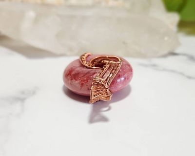 Alternate image for Rhodochrosite Copper Wire Wrapped Pendant