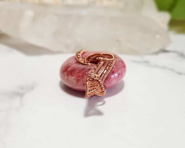 Alternate image for Rhodochrosite Copper Wire Wrapped Pendant