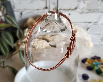 Alternate image for Quartz Copper Wire Wrapped Bangle Bracelet