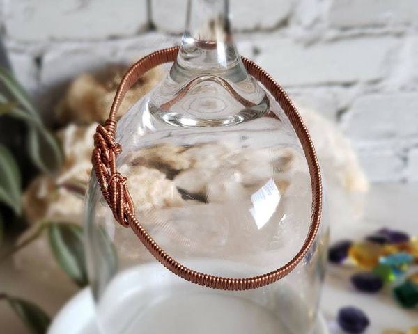 Alternate image for Quartz Copper Wire Wrapped Bangle Bracelet