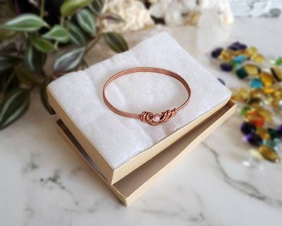 Alternate image for Quartz Copper Wire Wrapped Bangle Bracelet