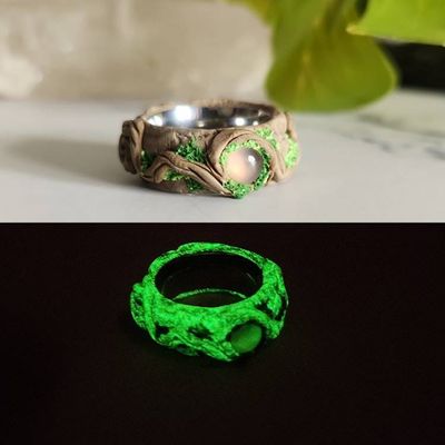Alternate image for Pink Chalcedony Polymer Clay and Stainless Steel Ring