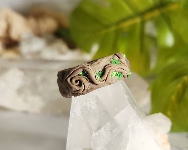 Alternate image for Pink Chalcedony Polymer Clay and Stainless Steel Ring
