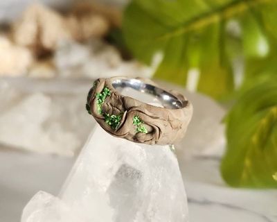 Alternate image for Pink Chalcedony Polymer Clay and Stainless Steel Ring