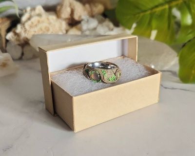 Alternate image for Pink Chalcedony Polymer Clay and Stainless Steel Ring