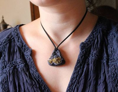 Alternate image for Titanium Druzy Quartz Clay Pendant