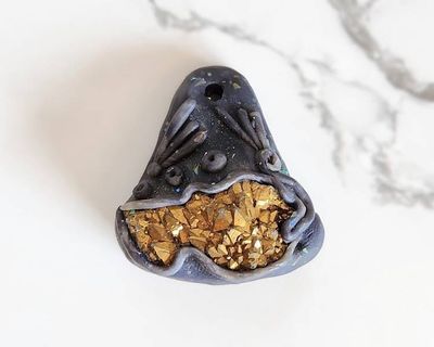 Alternate image for Titanium Druzy Quartz Clay Pendant
