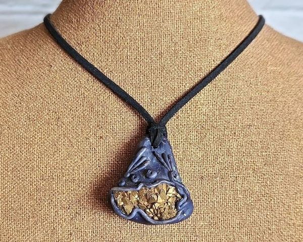 Alternate image for Titanium Druzy Quartz Clay Pendant