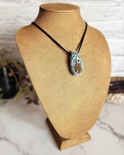 Alternate image for Titanium Druzy Quartz and Tigers Eye Pisces Zodiac Pendant