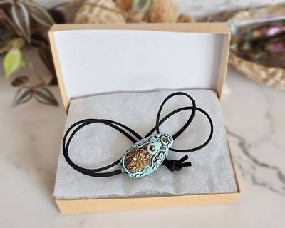 Alternate image for Titanium Druzy Quartz and Tigers Eye Pisces Zodiac Pendant