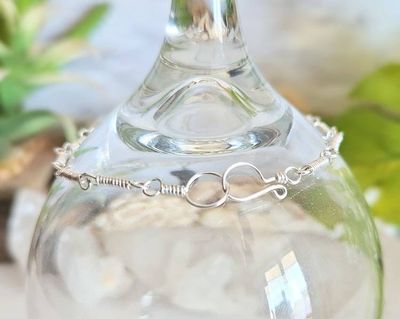 Alternate image for Onyx Sterling Silver Bracelet, Moon or Heart Charm