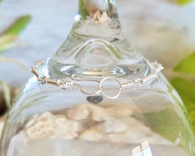 Alternate image for Onyx Sterling Silver Bracelet, Moon or Heart Charm
