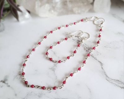Alternate image for Fine Silver and Ruby Jewelry Set