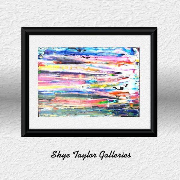 Alternate image for Mystic Moods - Original Abstract Acrylic Painting on Watercolor Paper - 12 x 9 - Horizontal Palette Knife Texture - Unframed - Free Shipping Description