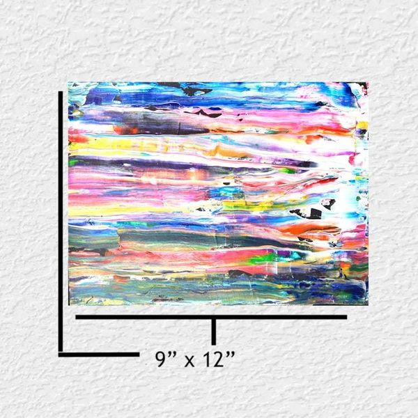 Alternate image for Mystic Moods - Original Abstract Acrylic Painting on Watercolor Paper - 12 x 9 - Horizontal Palette Knife Texture - Unframed - Free Shipping Description